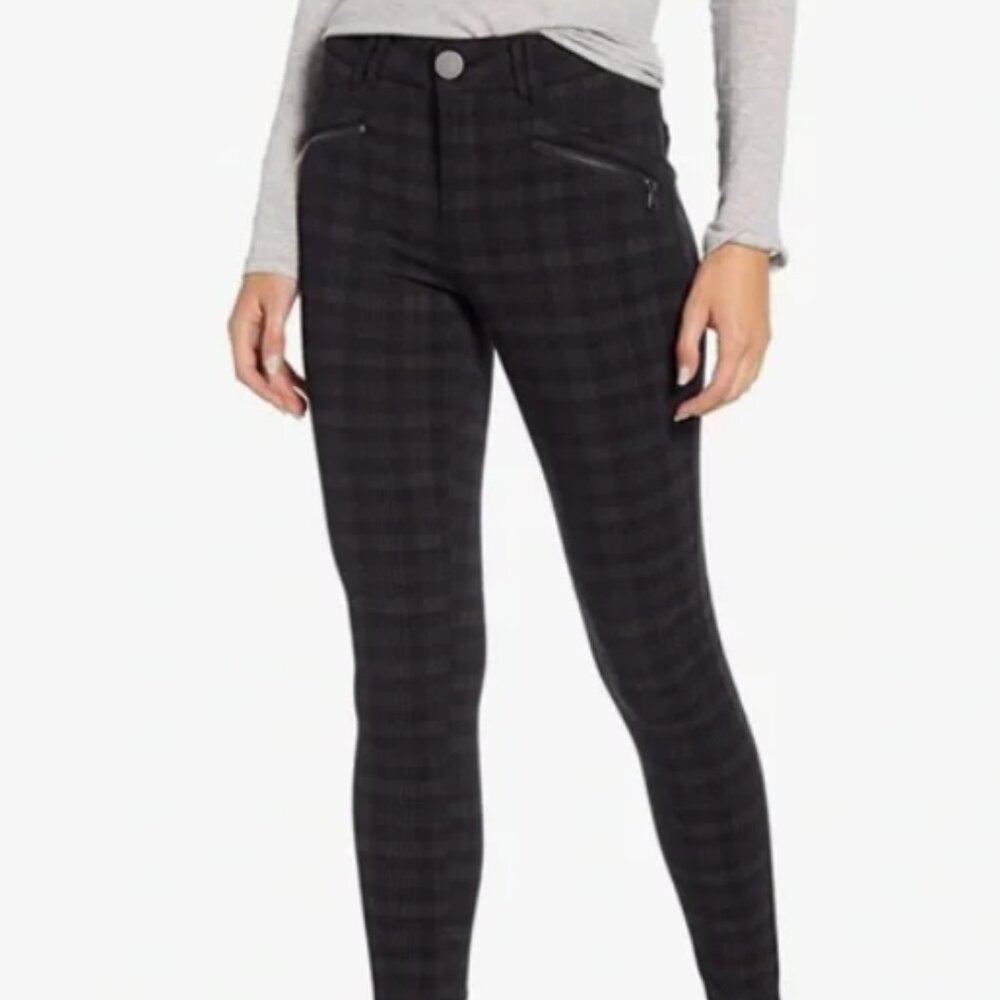 WIT & WISDOM Plaid High Waist Ankle Skinny Pant